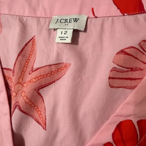 J Crew Women's Lobster Star Fish Printed Cotton Mini Dress, NWOT, Size 12 - Picture 8 of 8